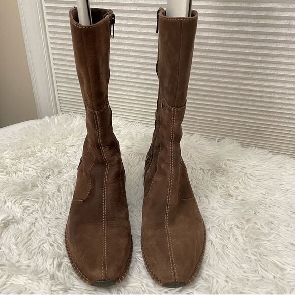 TIMBERLAND COMFORIA BROWN MIDCALF SUEDE ZIP BOOTS , size 7.5 M - Picture 3 of 9